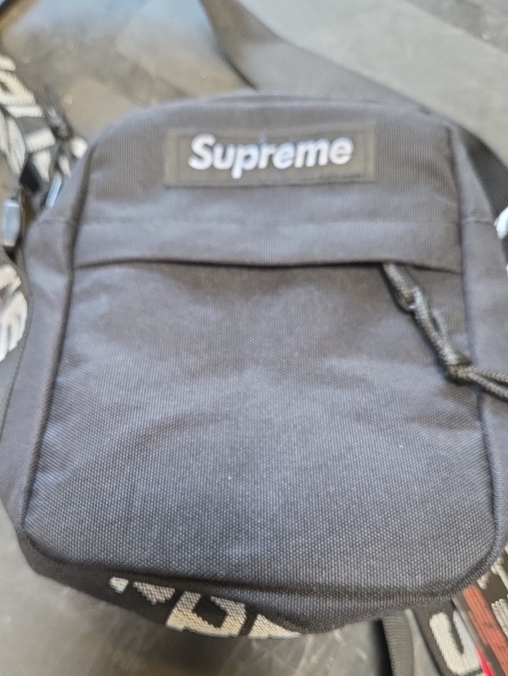 Supreme Black Shoulder Pouch with Logo Patch